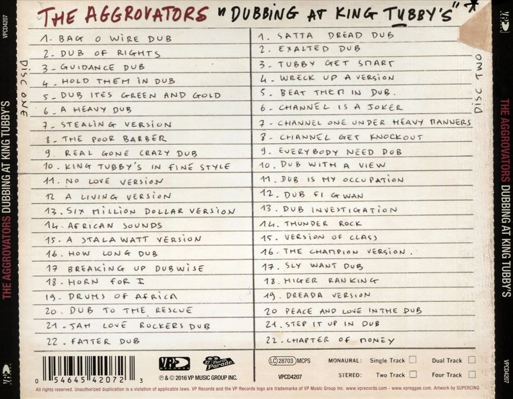 The Aggrovators Dubbing At King Tubby's New Cd