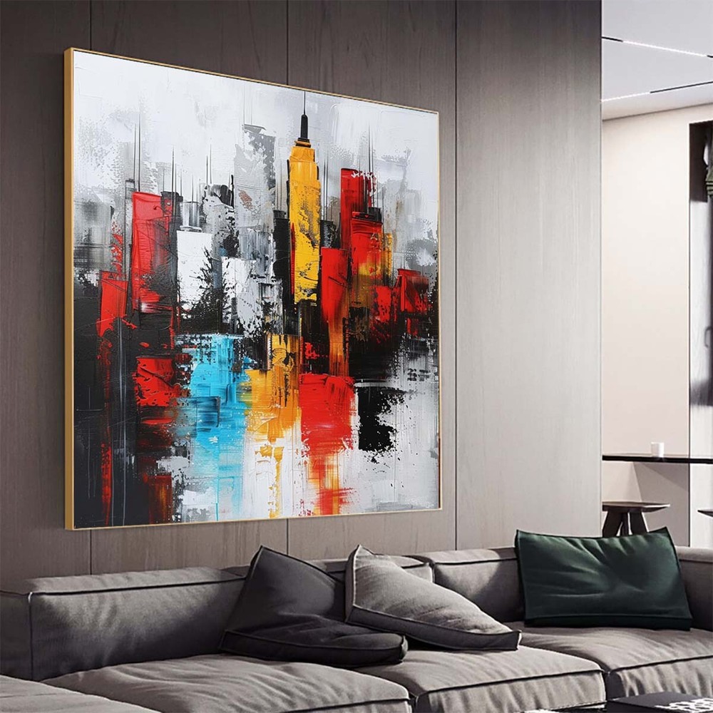 Handpainted Knife Gray Oil Painting On Canvas Abstract Wall Art Home Decoration