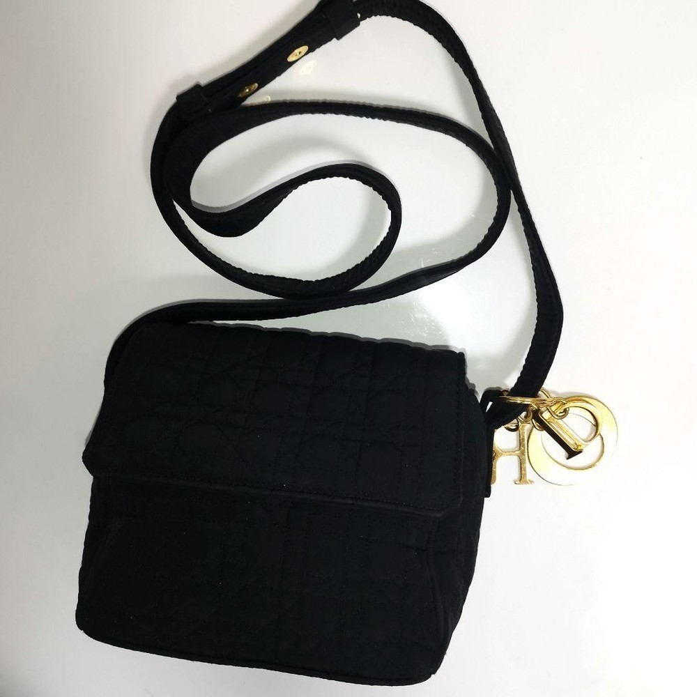 Dior Lady Mini Canage Shoulder Bag Leather Black New