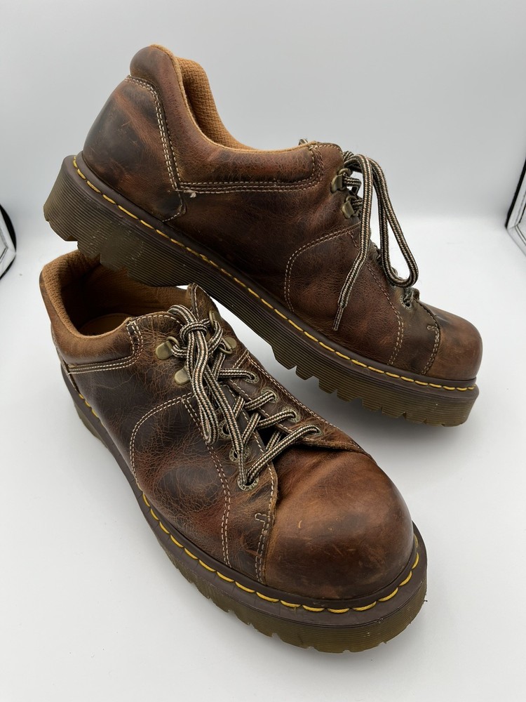 Vintage Dr Martens Doc 10940 Mens Grizzly Chunky Leather Shoes Size 13 US Brown