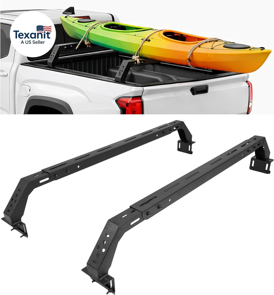 Truck Rack W/2 Cross Bars Cargo Carrier Truck Back Ladder Rack Compatible with 2