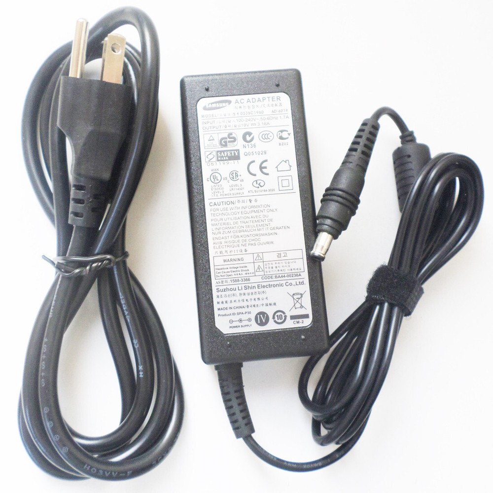 Genuine 19V 3.16A 60W AC Power Adapter For SAMSUNG AP04214-UV Laptop Charger New-image