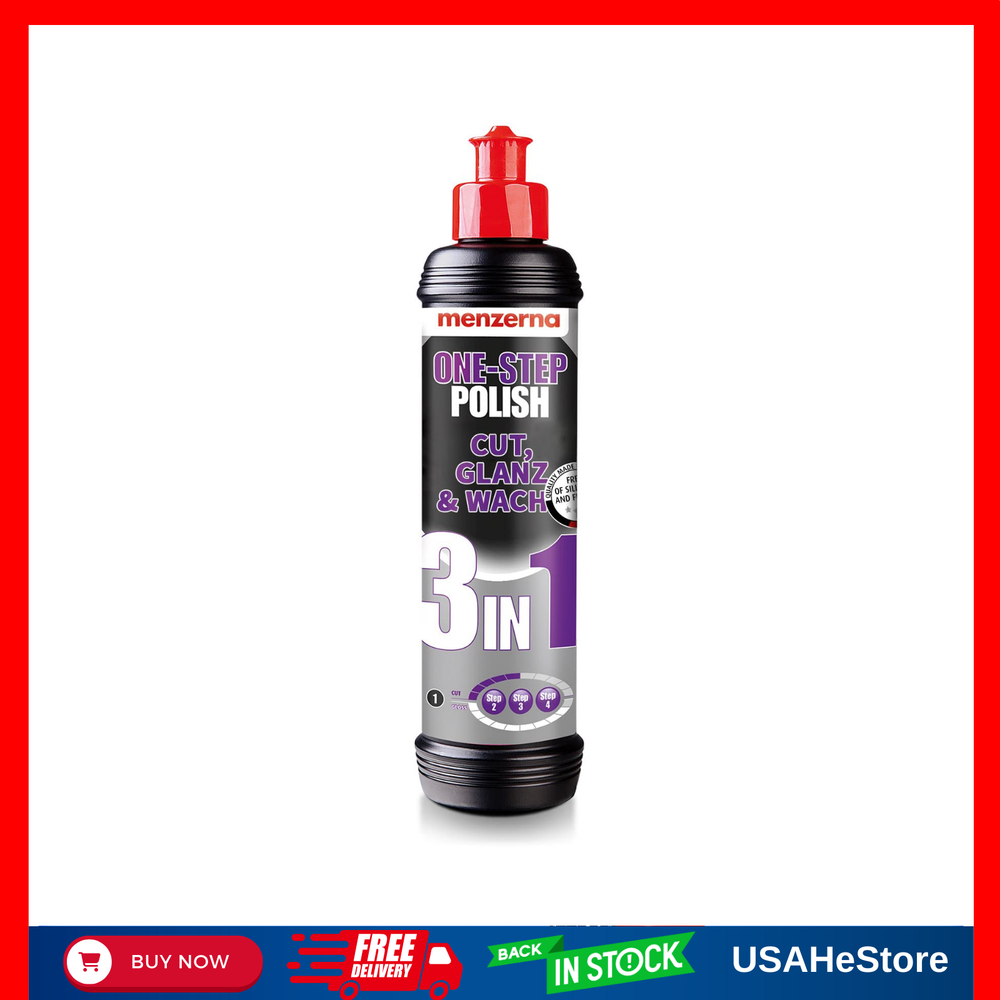 3-in-1 One Step Polish – Medium Cut High-Gloss Finish & Sealant for Cars 8 Fl Oz