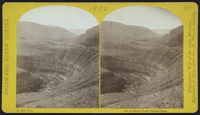 Photo:Kanab Wash Colorado Basin 1872 Canyon Landscape Stereo Photo
