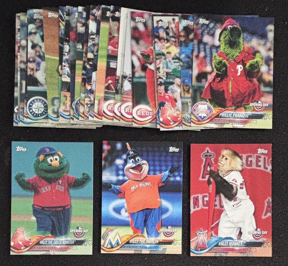 2018 Topps Opening Day Baseball  Mascots Set 25 Cards