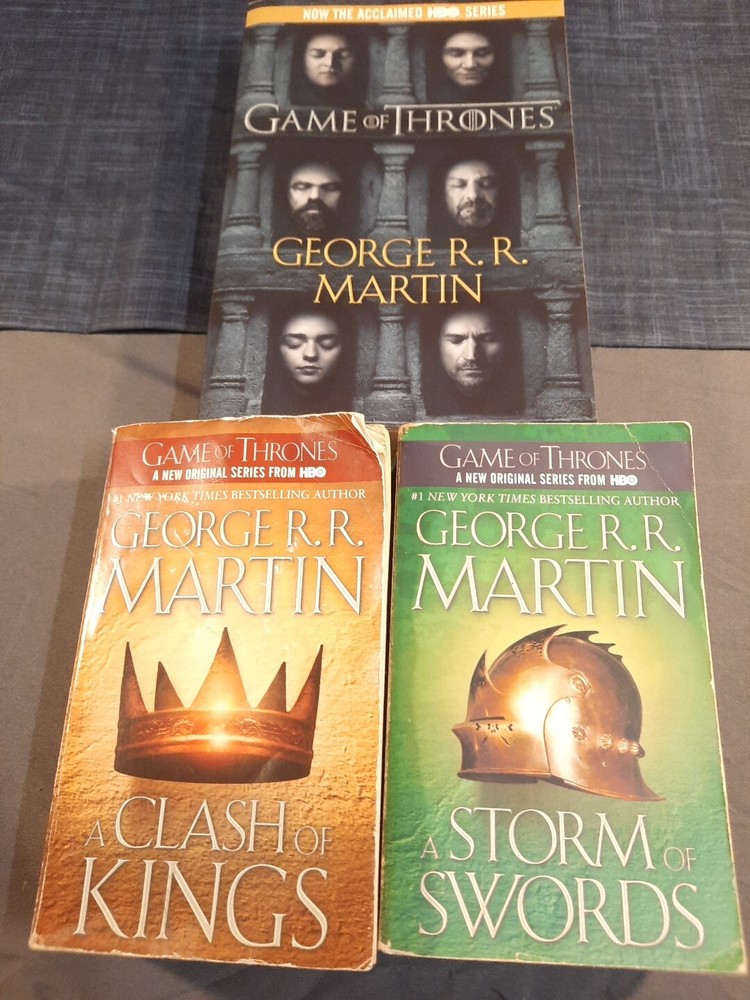 Lot Game of Thrones PB Books George RR Martin # 1 2 3 Storm/Swords Clash/Kings