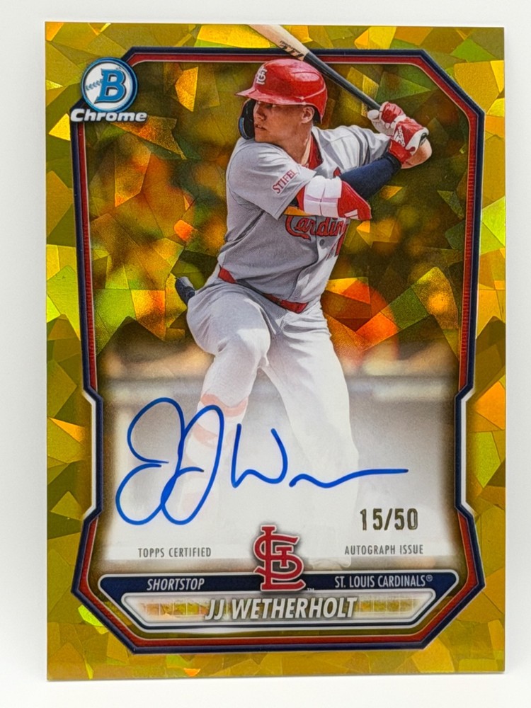 2026 Bowman Chrome Sapphire JJ Wetherholt Prospect Auto /50 Cardinals Rookie