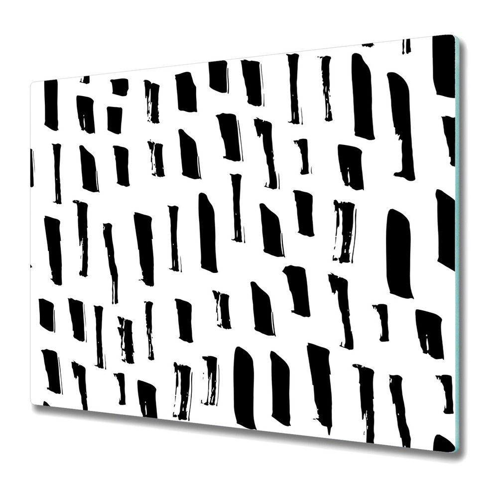 Glass Kitchen Chopping Board Black and white Specks Abstract art Minimalistic