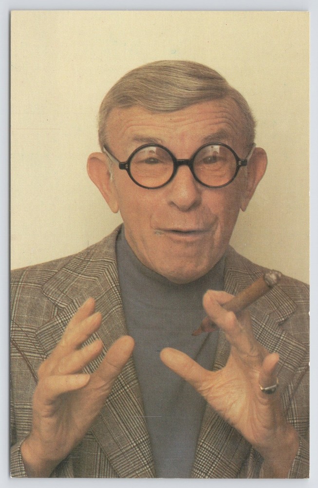 Famous~Portrait of George Burns Info On Back~Vintage Postcard