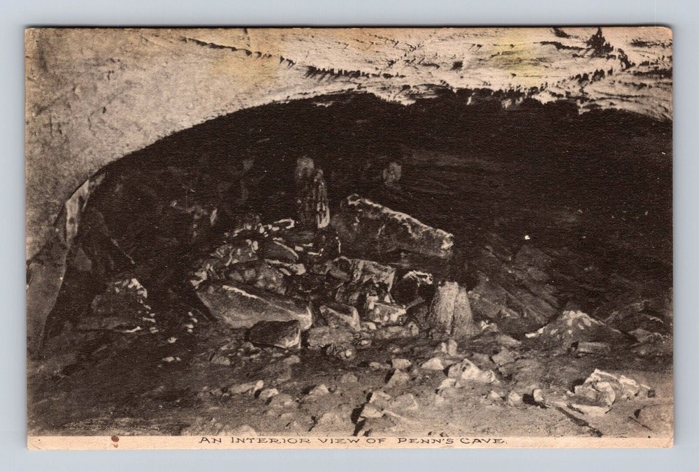 Centre Hall PA-Pennsylvania, Interior View Of Penn's Cave, Vintage Postcard