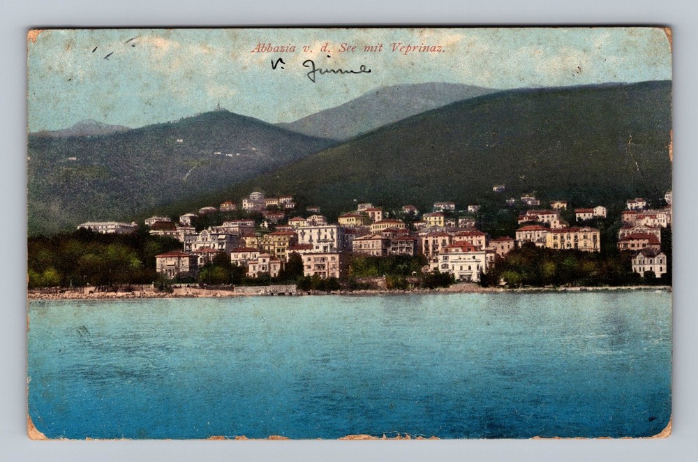 Croatia- Veprinaz From The Sea Souvenir Postal Old Card View Vintage Postcard