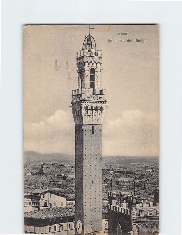 Postcard Siena ba Torre del Mangia Siena Italy