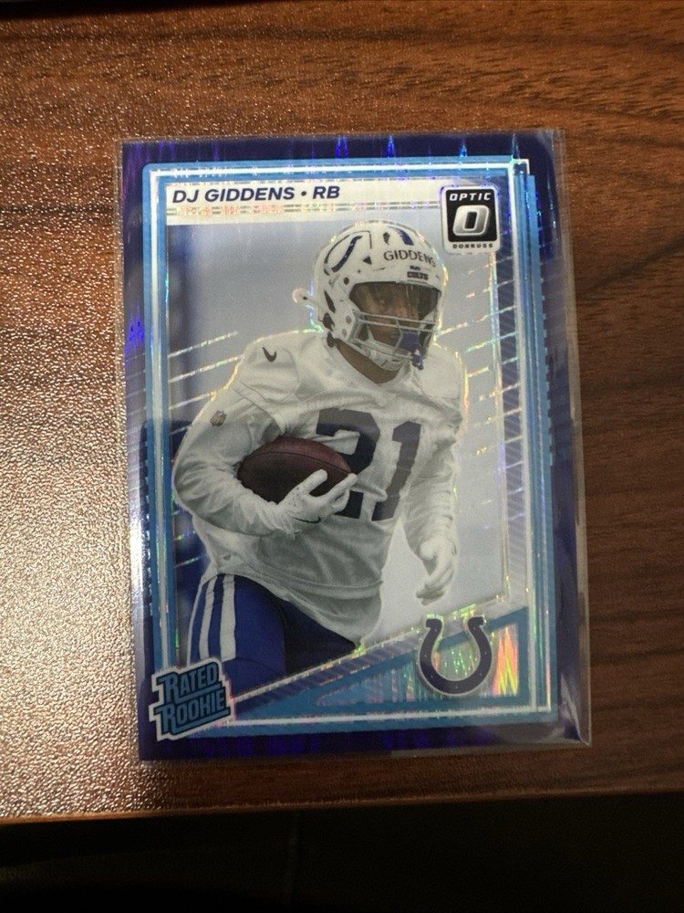 2025 Panini Donruss Optic Purple Shock DJ Giddens #258 Rated Rookie RC Colts