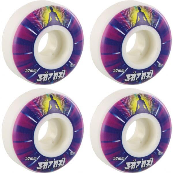 Satori Illuminating White Pink Purple Yellow 52mm 101a Skate Wheels Set of 4