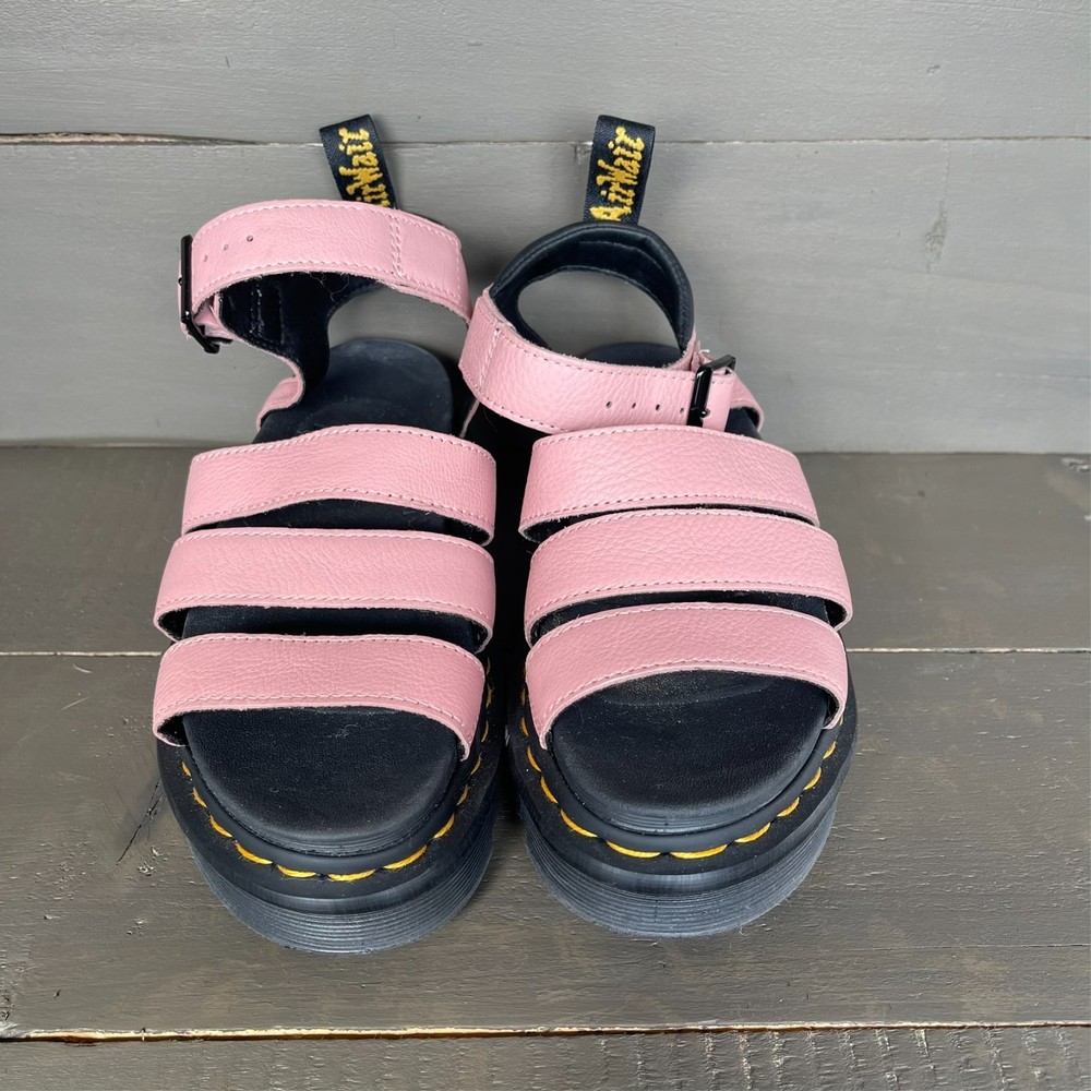 Doc Martens Women’s Size 5 Pink Platform Blaire Hydro Leather Strap Sandals