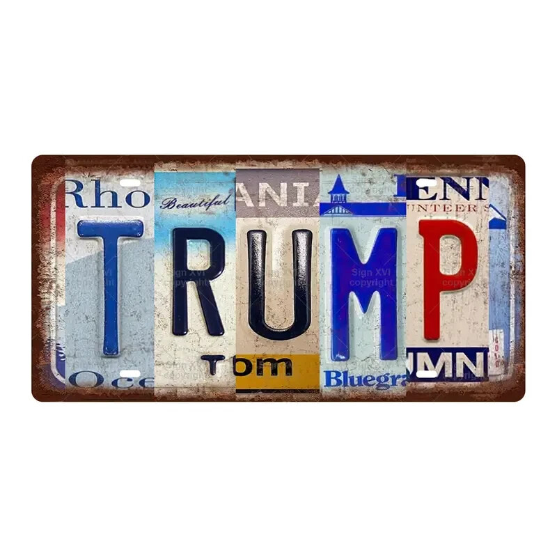 TRUMP Novelty License Plate Metal Sign- Perfect for Home, Office or Garage Decor