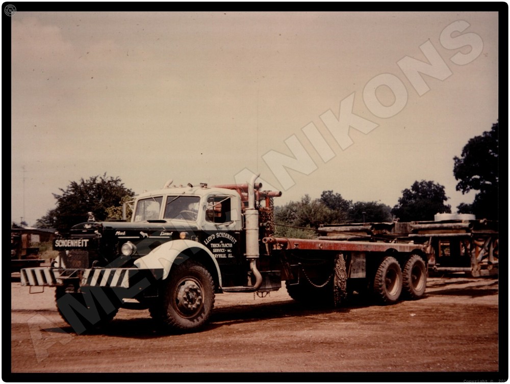 Mack Trucks New Metal Sign: 1956 Bayville Illinois - Lloyd Schoenheit Trucking