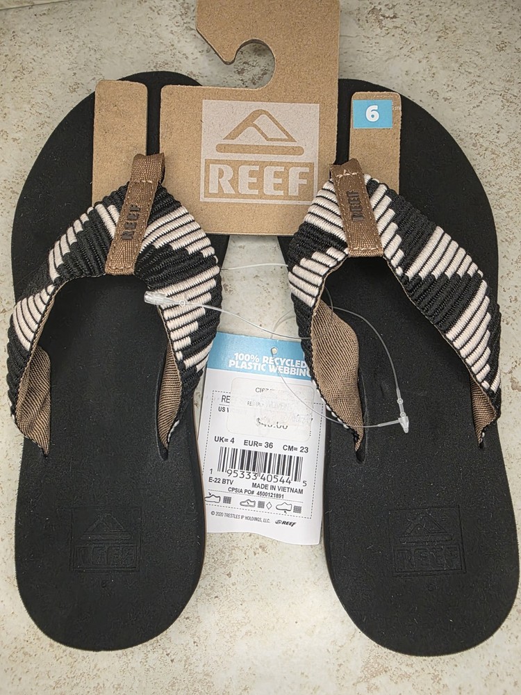 Reef Spring Woven Slip On Comfort Thong Flip Flops Women Sz 6 Casual Beach Shoes