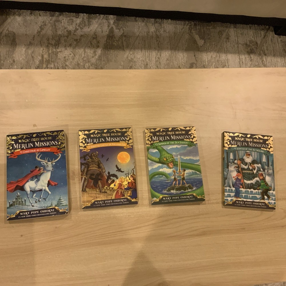 Magic Tree House Merlin Missions Book Set by Mary Pope Osborne books 1 2 3 and 4