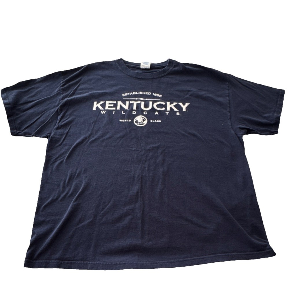 Gildan Ultra Cotton Kentucky Wildcats Navy Men's Graphic Logo T-Shirt 2XL