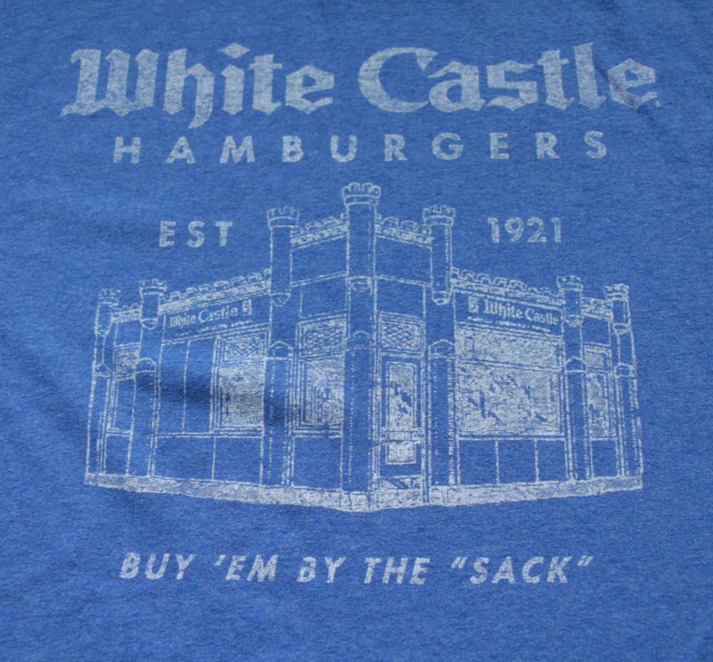 White Castle T-Shirt Blue M Hamburgers Shirt