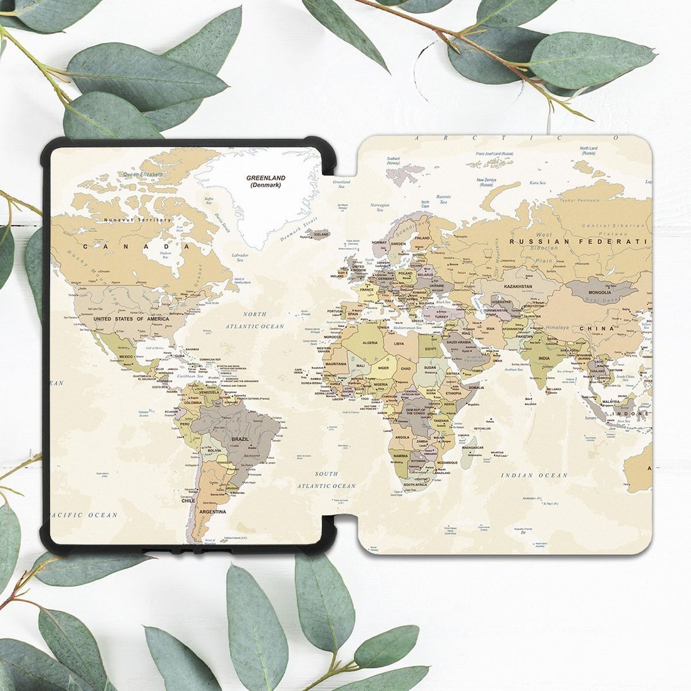 Vintage Retro World Map Atlas Case for 10th Gen Kindle and Paperwhite