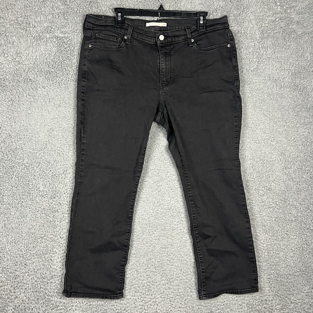 Levis 414 Jeans Womens Size 16W Short Classic Straight Black Med Rise EUC