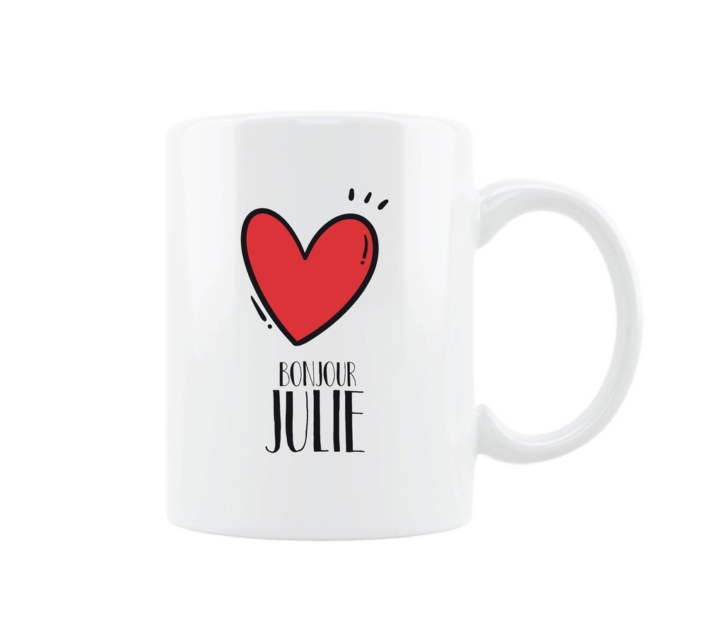Personalized Mug Hello Gift For Girlfriend Pattern Of Heart For Her