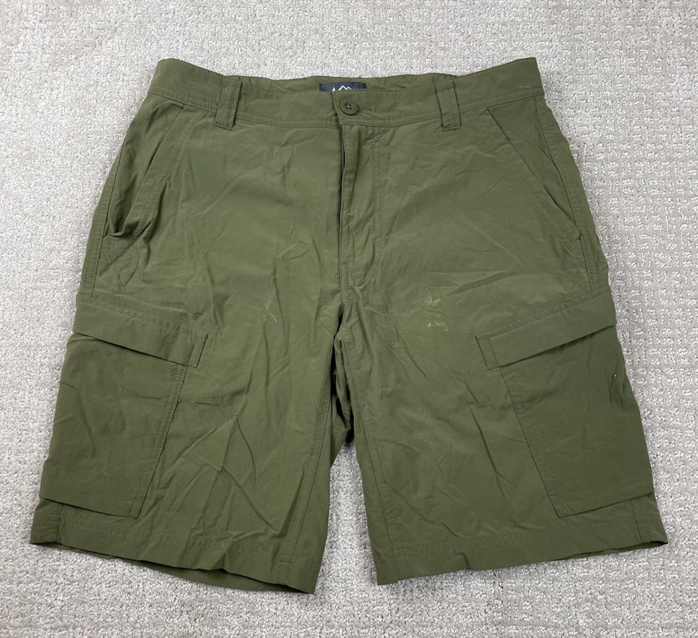 REI Shorts Mens 32 Olive Green Cargo Performance Stretch Hiking Outdoors Gorp