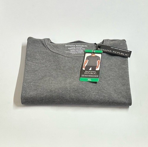 Banana Republic Men’s Luxe Touch Performance Tee, Gray, Size XL