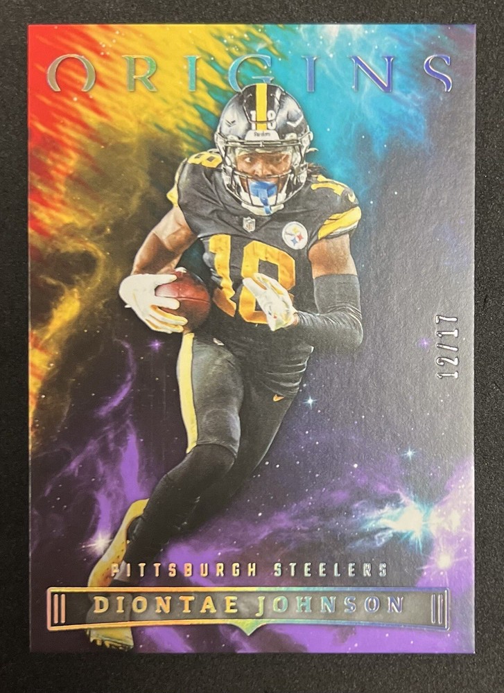 2022 Origins Diontae Johnson /17 PURPLE PARALLEL SSP No. 73 BLACK & YELLOW ￼🐝