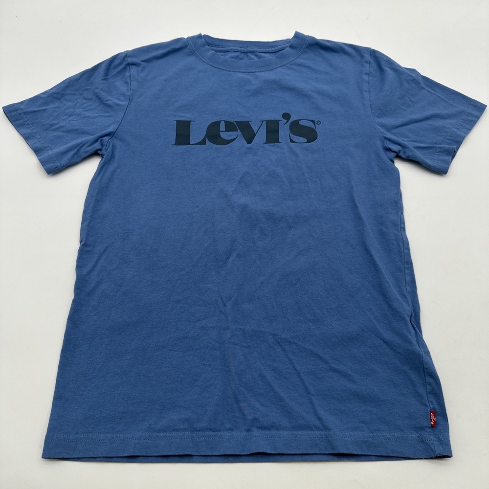 Levis San Francisco T-shirt Youth Boys L 10/12 Y Blue Graphic Print Logo .#36703