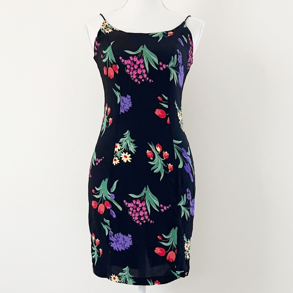 Rare Betsey Johnson Punk Label 80s Vintage Floral Mini Dress