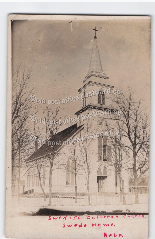 Swede Home, Nebraska-Ev. Lutheran Church-Stromsburg-RPPC Real Photo Postcard