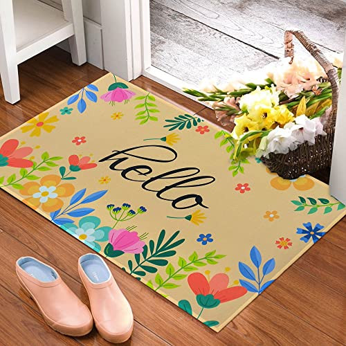 Spring Door Mat 30 X 17 Inch - Floral Hello Spring Doormat Indoor Outdoor