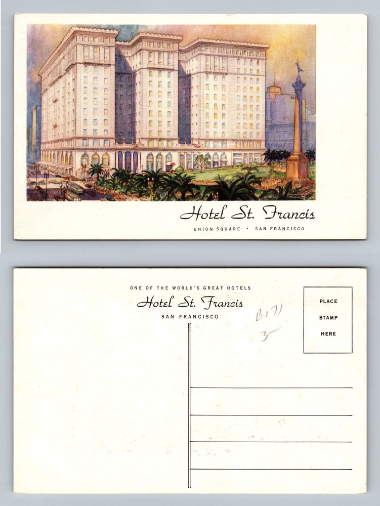 San Francisco, CA-California, Hotel St. Francis Union Square PC Vintage Postcard