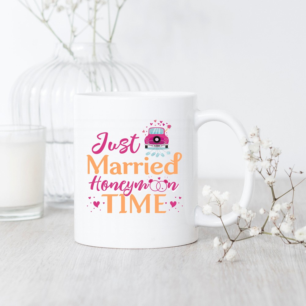 Just Married Honeymoon Time Mug Honeymoon Mug Newlywed Gift Just Married Mug