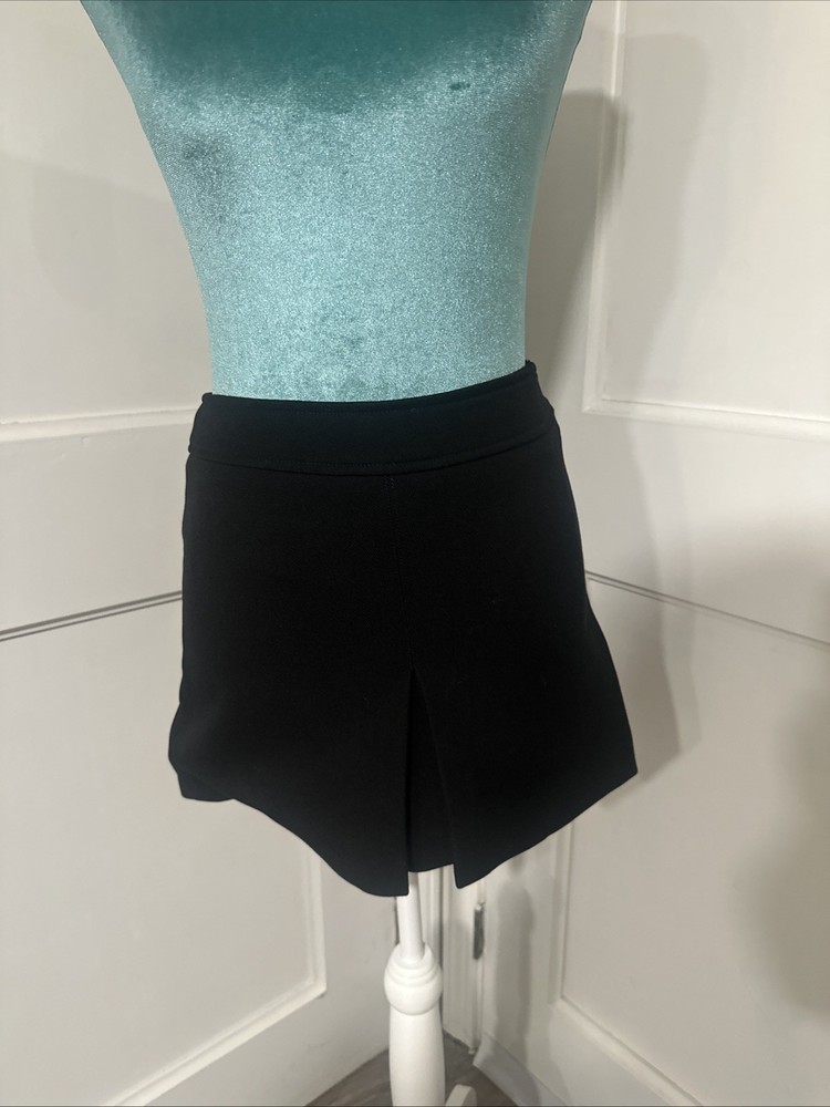 Celine Authentic Black Wool Pleated Mini Skirt Black Size 36 Designer W/gift