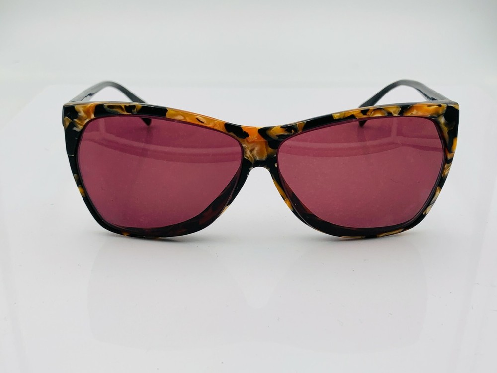 Vintage Black Brown Marble Oversized Oval Sunglasses FRAMES ONLY France