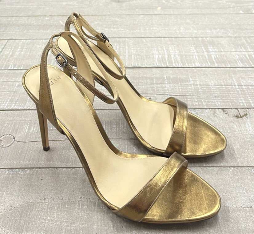 NIB Alexandre Birman Leather Strap Bronze Stiletto Sandals Size: 42 ( US 12)