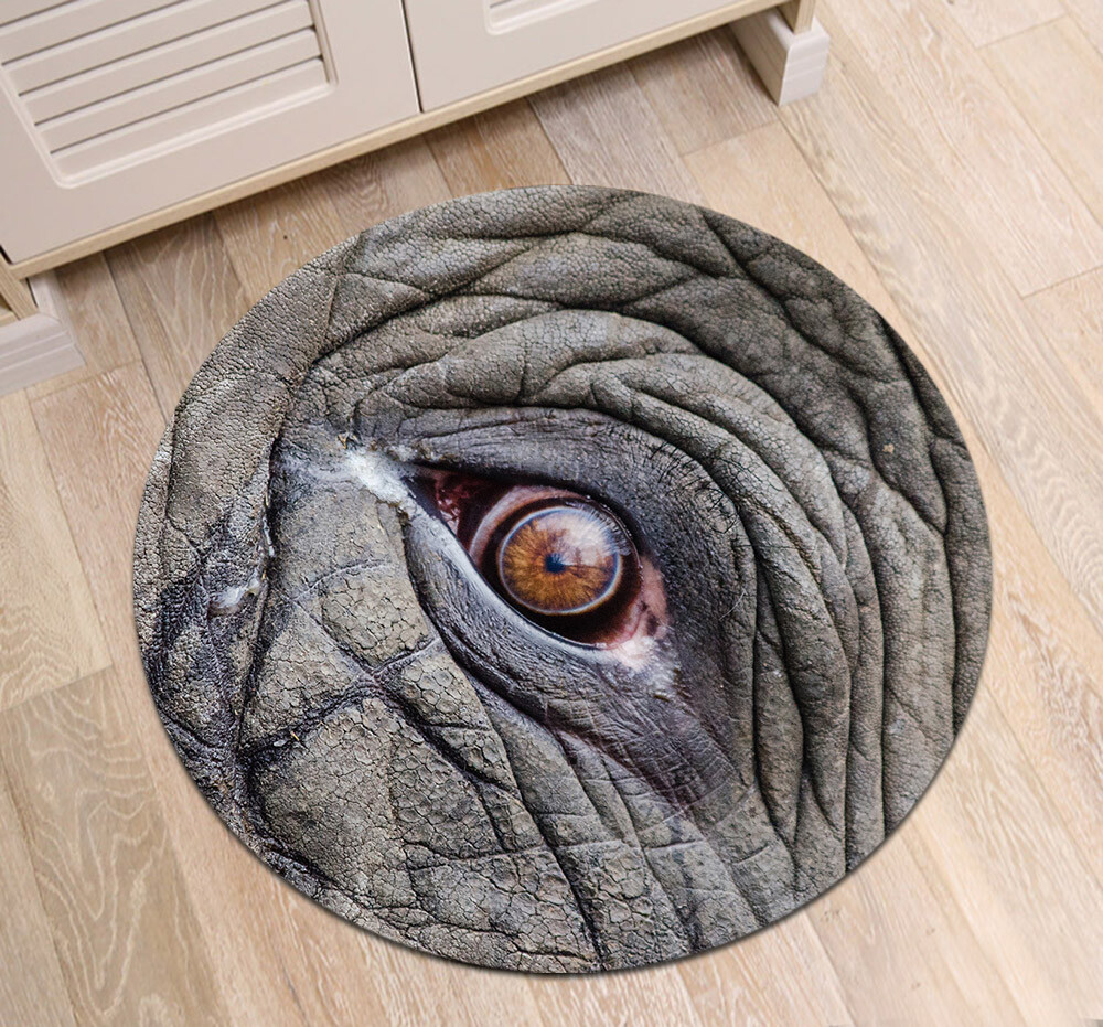 Abstract Croc Eye Round Floor Yoga Mat Non-Slip Home Decor Rug for Bedroom Living Room-image