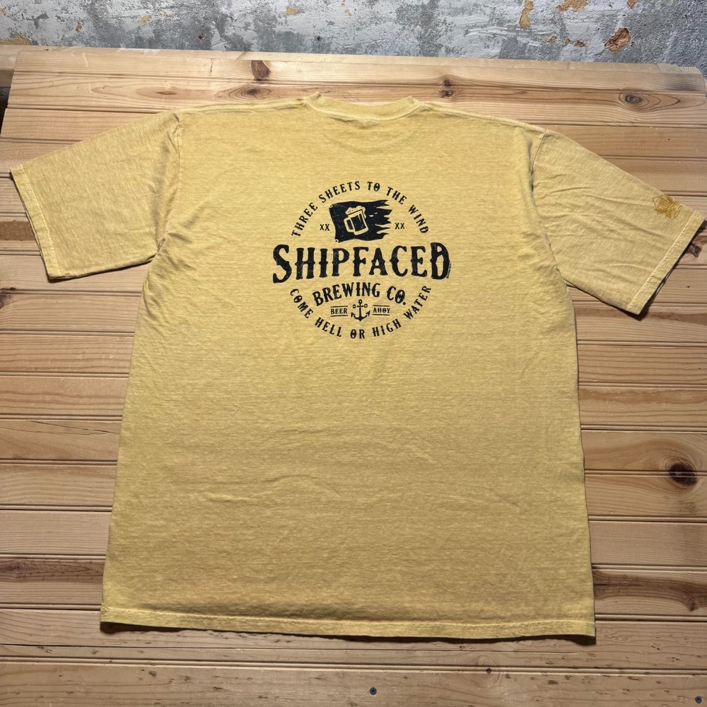 Crazy Shirts Shipfaced Brewing Co Beer Dyed Hawaiian Graphic T-Shirt - XXL