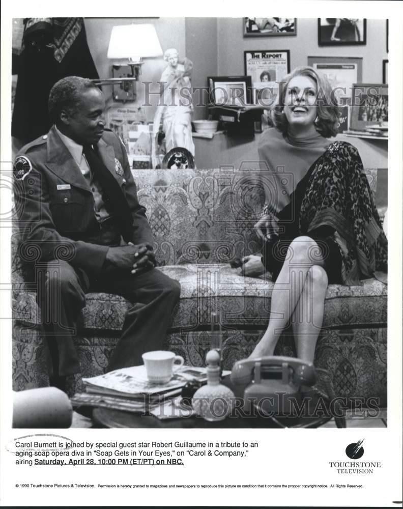 1990 Press Photo Carol Burnett and Robert Guillaume in 