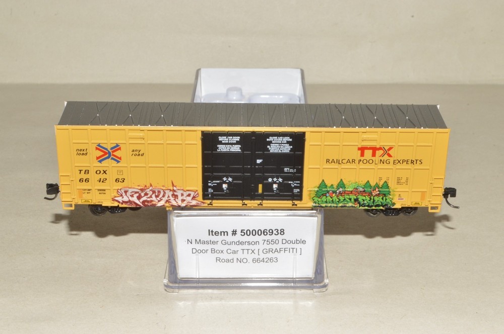 N scale Atlas TTX Trailer Train Railbox 60' Gunderson 7550 box car w/ GRAFFITI