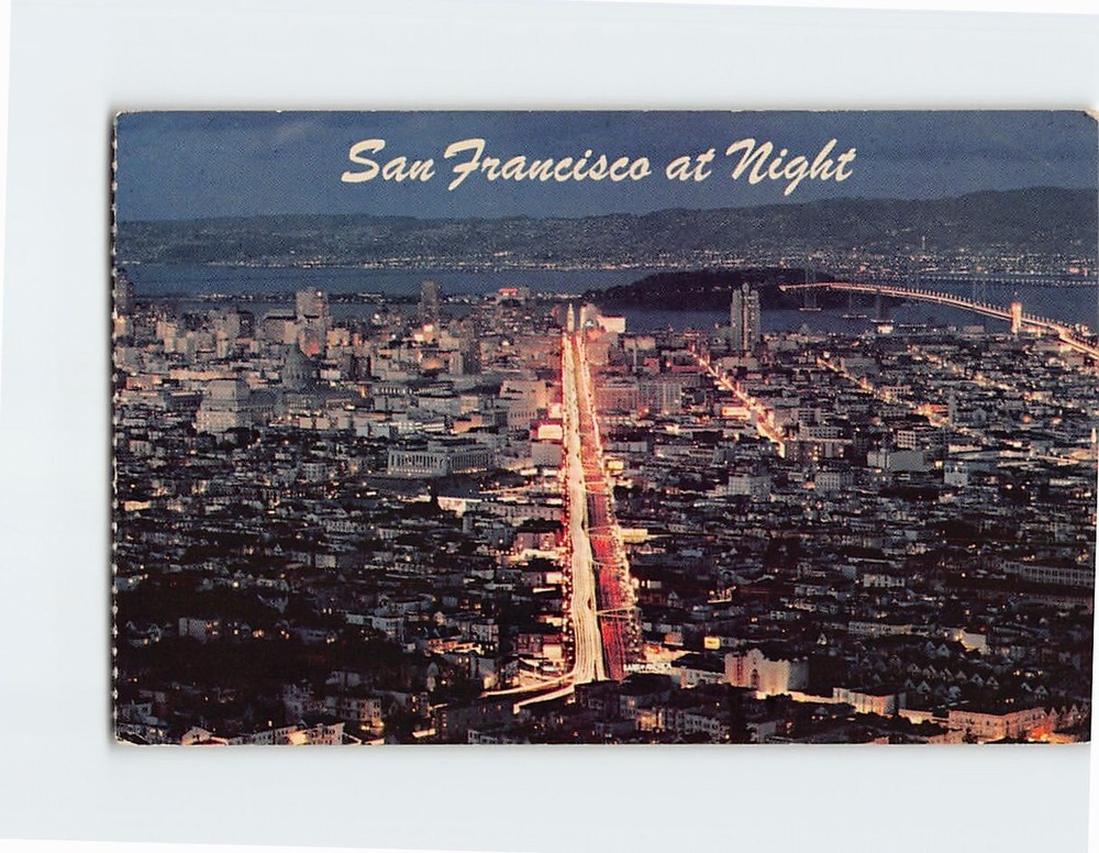 Postcard San Francisco at Night San Francisco California USA
