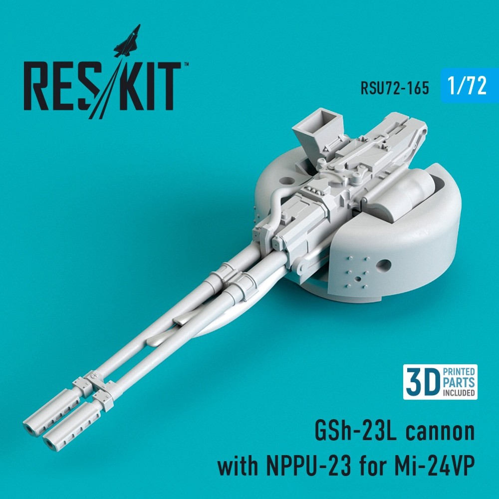 GSh-23L Cannon w/ NPPU-23 Mi-24VP 1:72 ResKit RSU72-0165