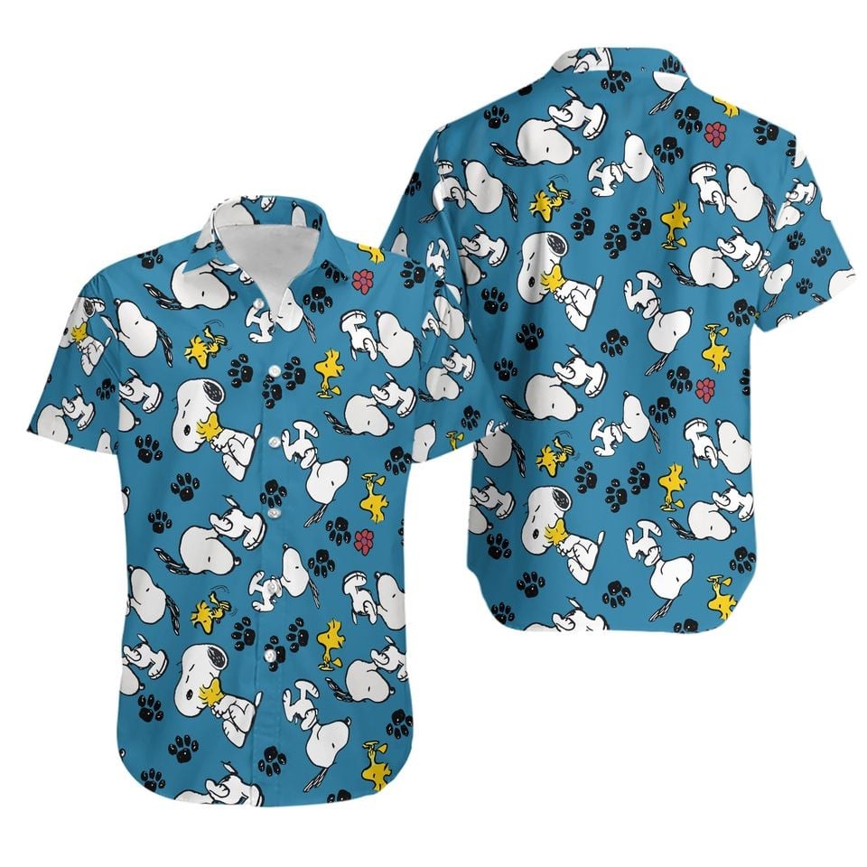 Peanut Walking Cartoon Patterns Hawaiian Shirt