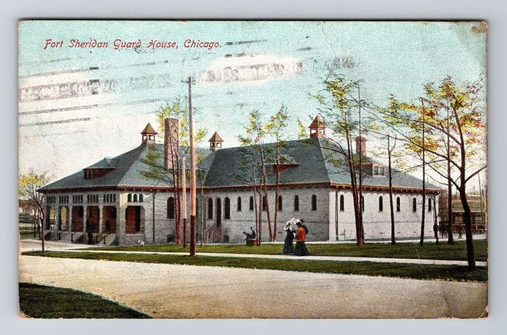 Chicago IL-Illinois, Fort Sheridan Guard House, Vintage Postcard