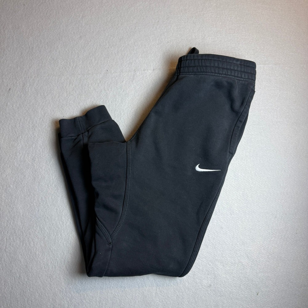 Nike Mens Fleece Joggers Black Tapered Sweatpants Swoosh Logo Size Small