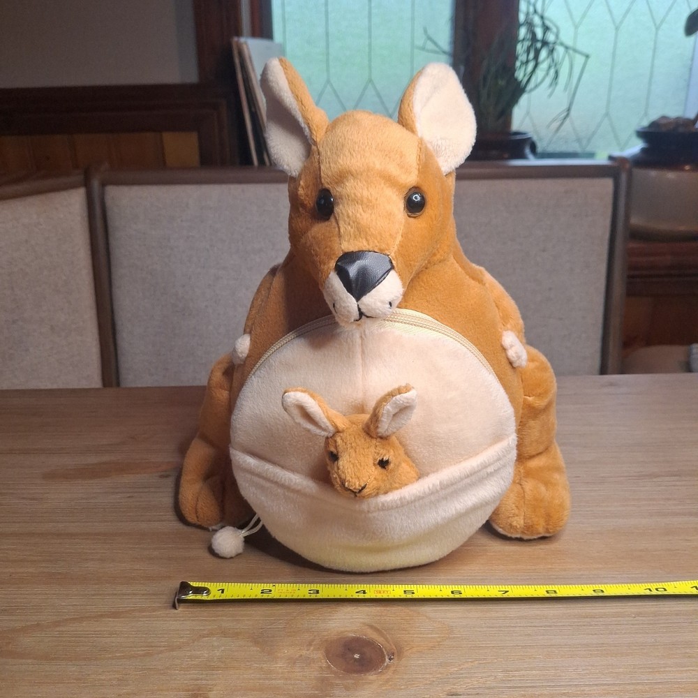 Vintage Tum Tums Kangaroo & Joey Plush 24 CD Holder Zippered Storage Case Y2K